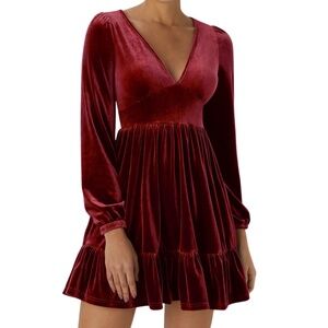 NWT Halera Sangria Red Velvet dress size Medium